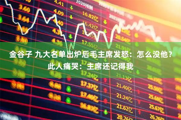 金谷子 九大名单出炉后毛主席发怒：怎么没他？此人痛哭：主席还记得我